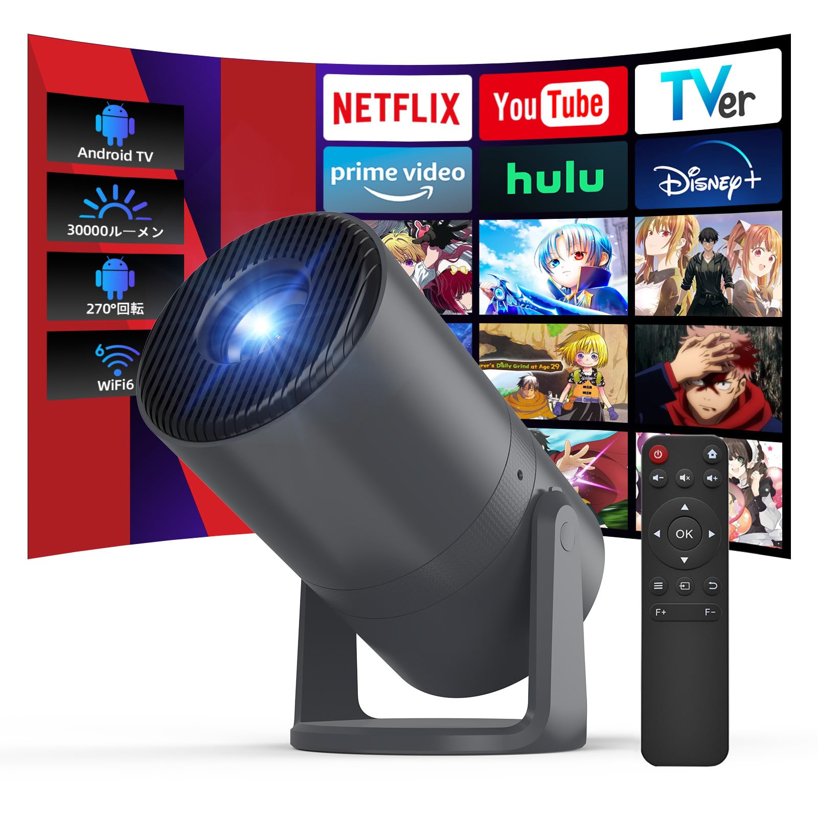Amazon.co.jp: WISHOLY プロジェクター 家庭用 超小型 【Android TV