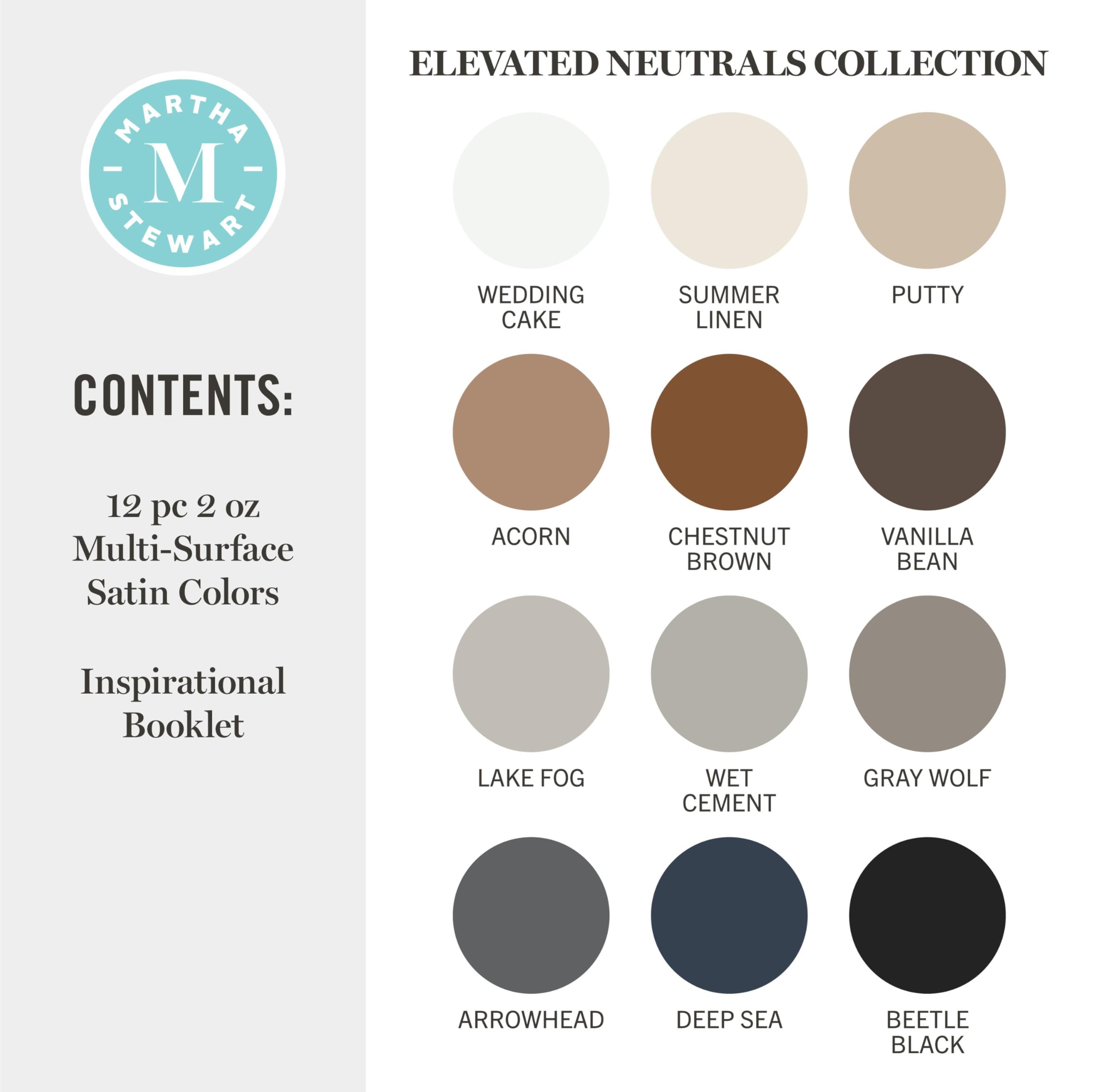 マーサスチュワート Amazon.com: Martha Stewart, Multi-Surface Satin 12 pc Paint Set