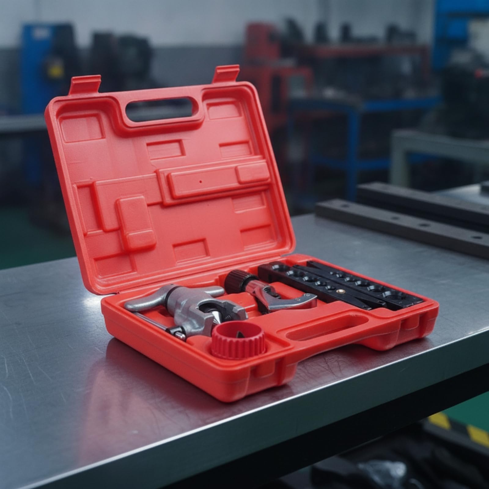 harayaa de Tubos de Cobre Kit Herramienta Manual Abocardador Ensanchador Aleación Resistente con Maletín Rígido Adecuado para Fontanería Refrigeración Climatización