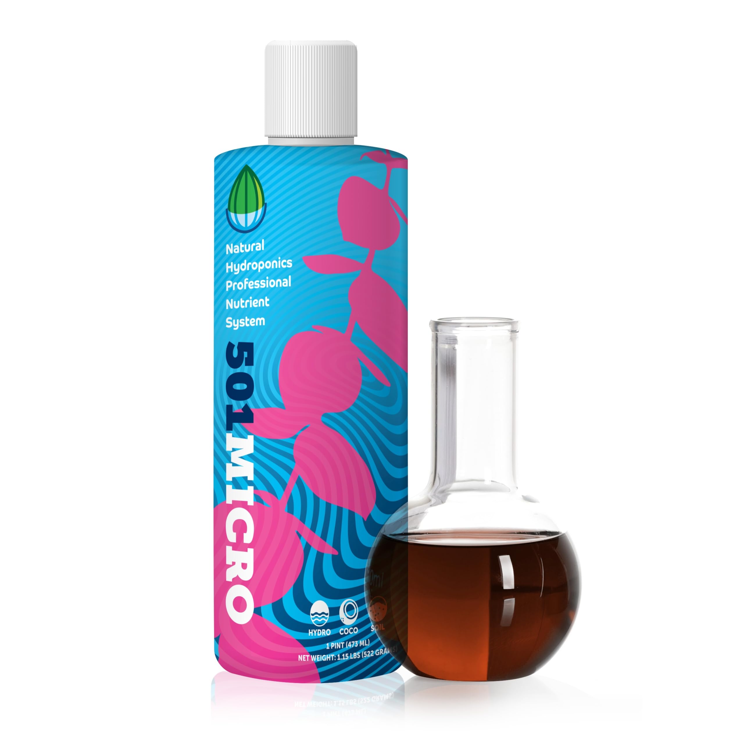 Natural Hydroponics 501MICRO Nutrient Concentrate for Rapid Growth (1-Pint - Part of The Professional Nutrient System)