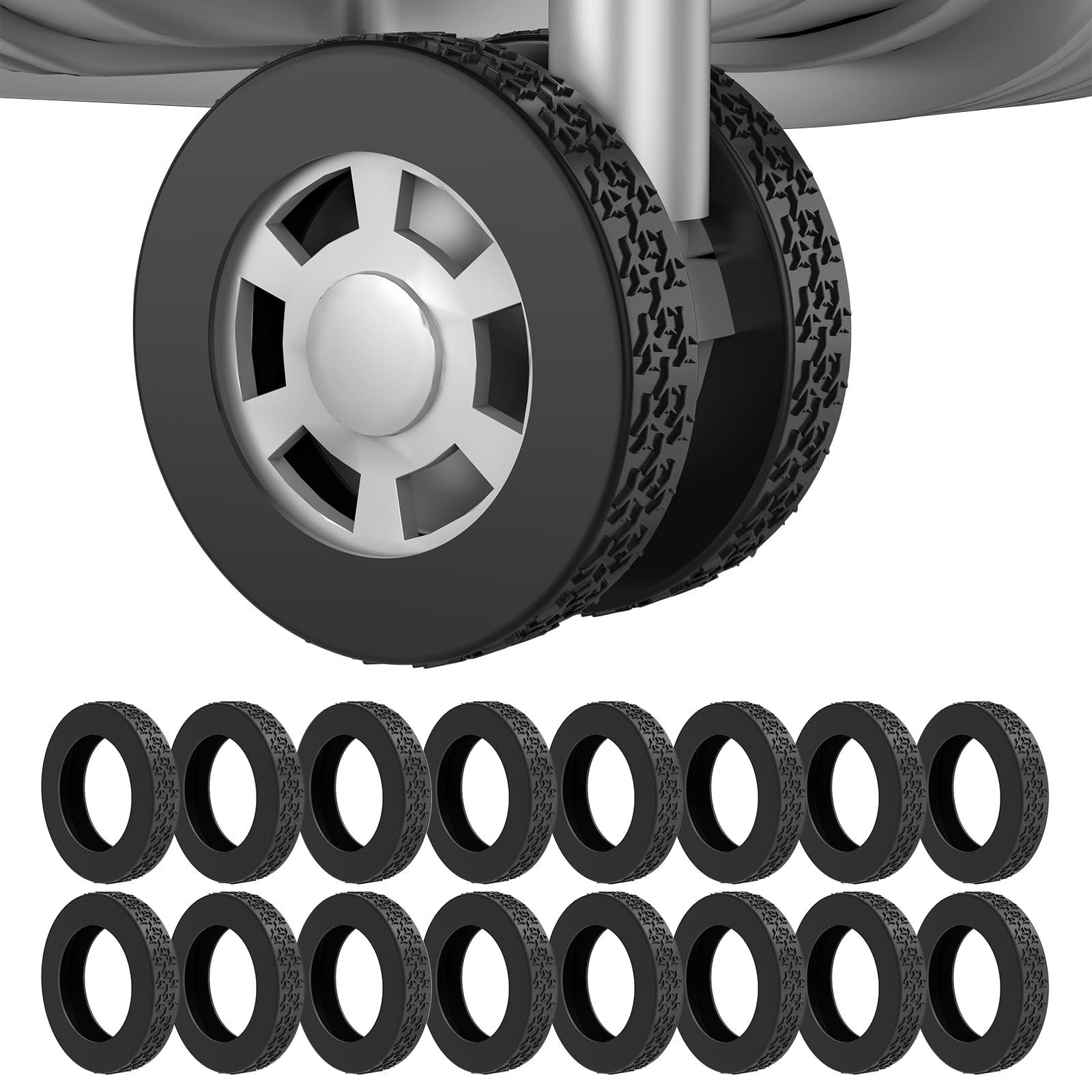 16Pcs Luggage Wheel Covers Silicone Suitcase Cover for 2-2 4 Spinner Wheel Carry On Luggage Wheels Protector Upgrade