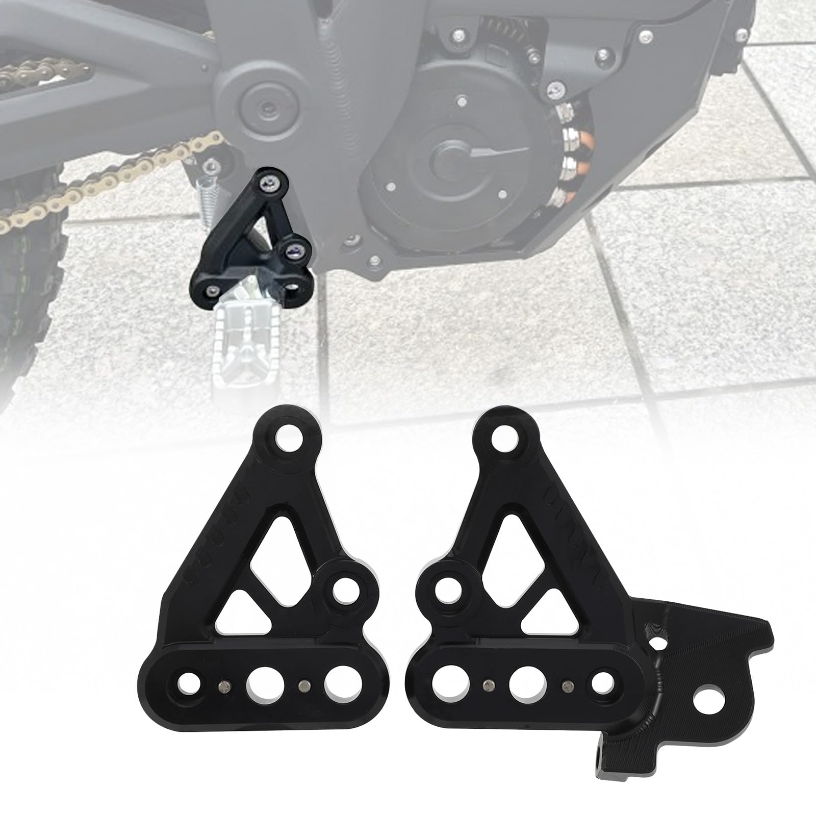 Staffe Pedane Moto Sinistra Destra in Alluminio per Talaria MX3 MX4 Nero | Supporto Pedaline Bilaterale, Struttura in Alluminio per Dirt Bike Elettrica, per Talaria Sting MX3 MX4 TL3000 TL4000