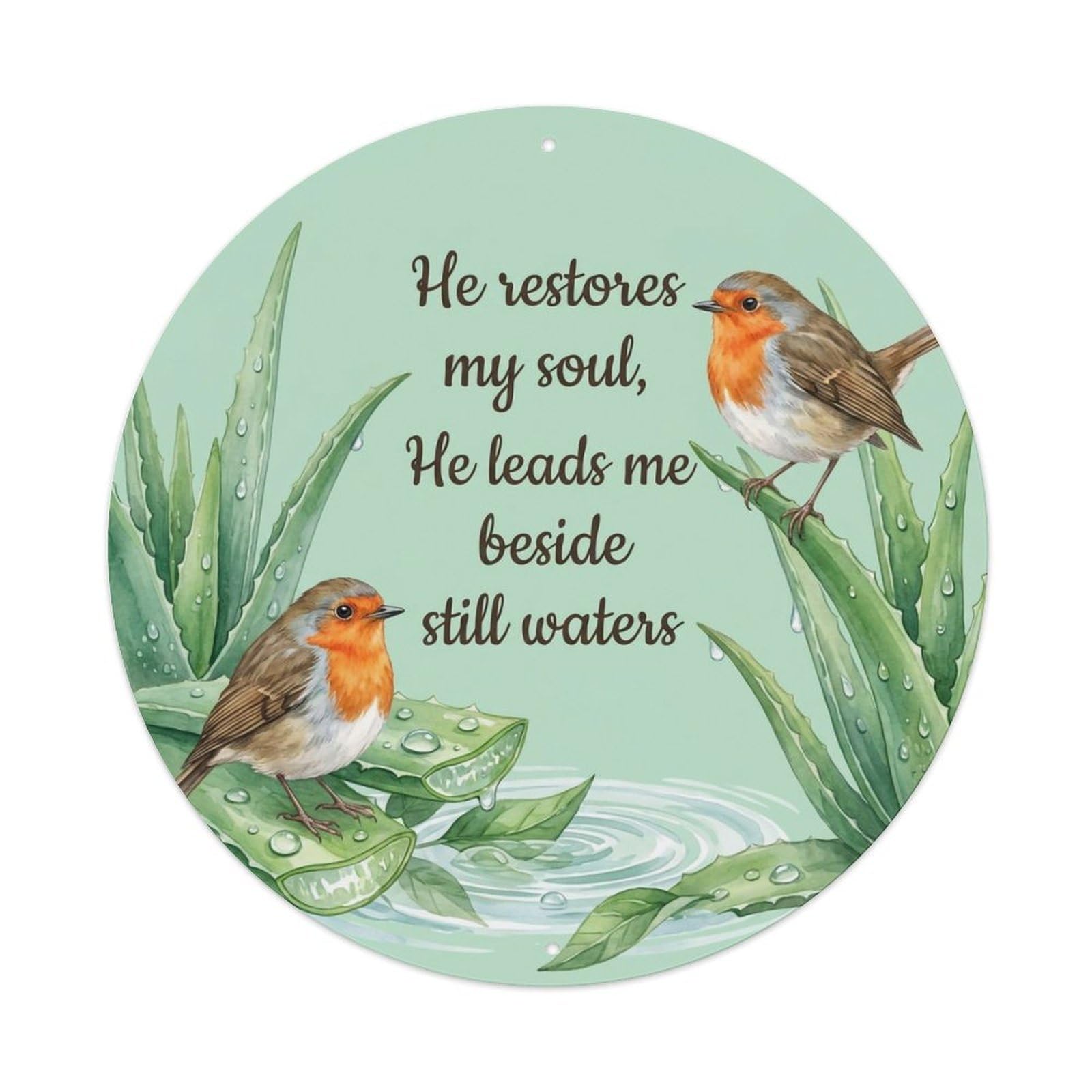 Metal Tin Sign European Robin Garden Sign Heaven Love Healing