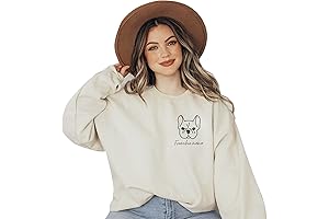 Frenchie Mama Long Sleeve Women's Crewneck Graphic Sweatshirt