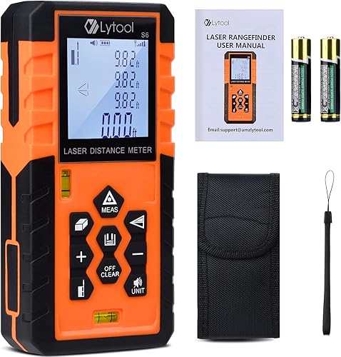 Medidor láser herramienta de medición láser Lytool 165 pies1640ft Minpies medidor de distancia láser LCD retroiluminado con función de silencio