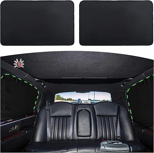 ZATOOTO Cortinas para ventana de automóvil, 2 fundas de protección lateral de seda negra para proteger la parte trasera del automóvil, parasol