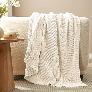 Amélie Home Chevron Chenille Knit Throw Blanket for Couch, Cozy Texture ...