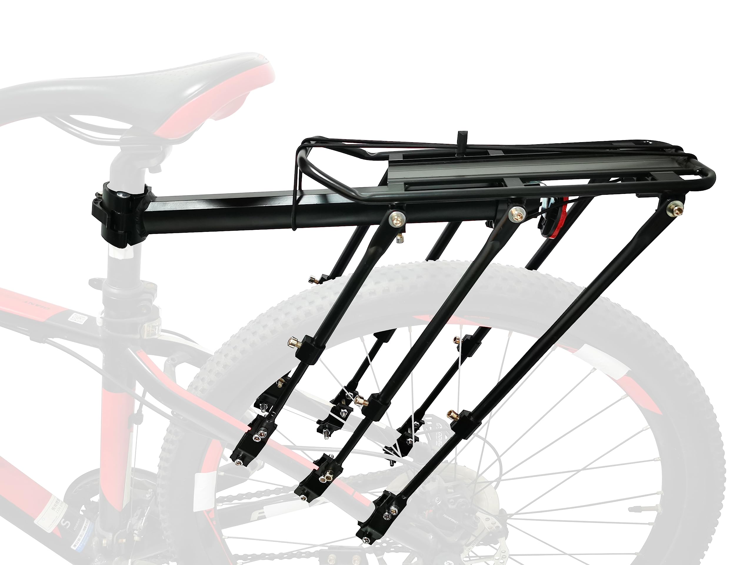 COMINGFIT Portabici Posteriore Bicicletta Sgancio Rapido Portapacchi Regolabile In Lega 120kg Capacità Adatto per Biciclette 24" 26" 27.5" 29"