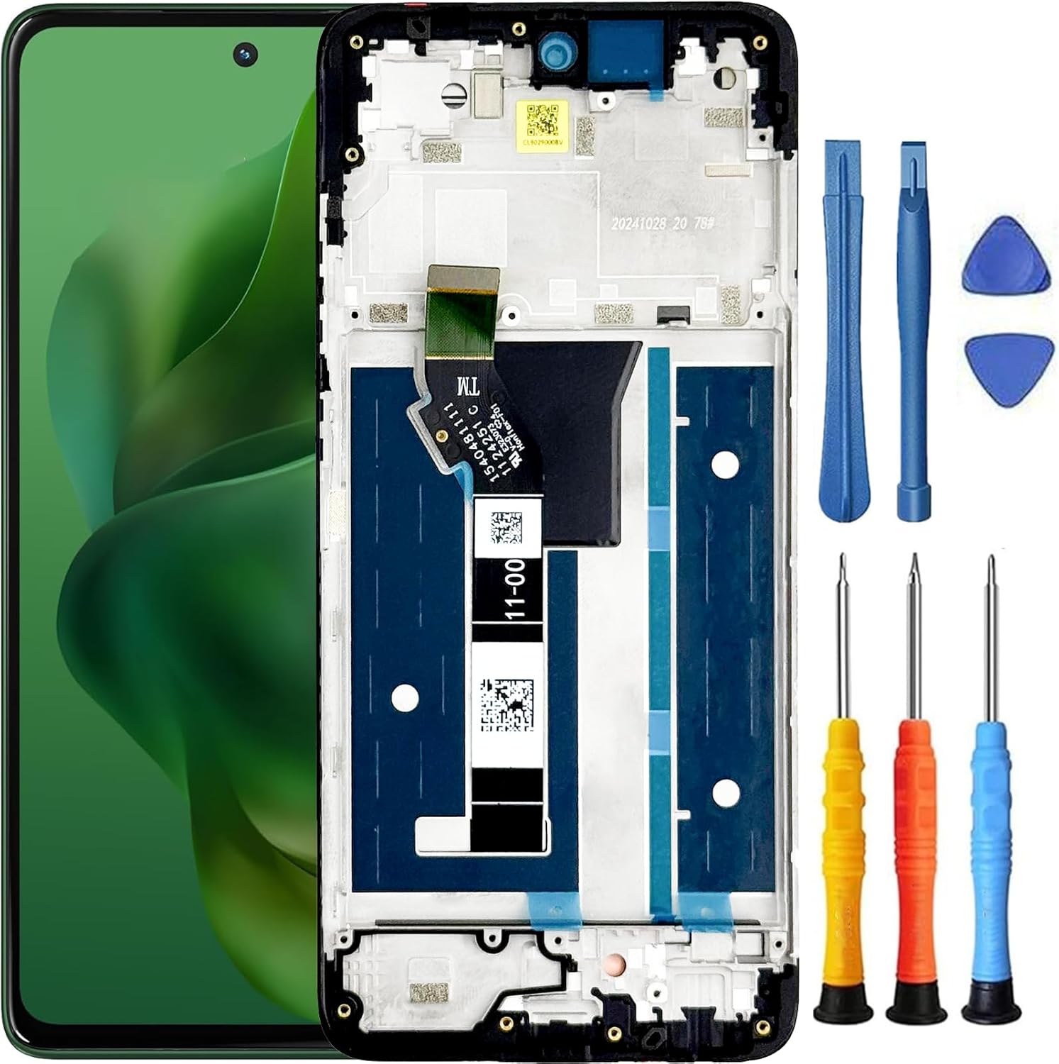 for Motorola G 5G 2025 Screen Replacement for Moto G 5G 2025 Screen Replacement with Frame XT2513V XT2513-1 XT2513-2 LCD Display Touch Digitizer Assembly with Tools Black