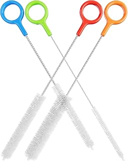 Buenalife Heavy Duty Straw Cleaning Brushes Set of 4 - Extra Long for Reusable Straws, Sippy Cups, Water Bottles - Sturdy Nylon Bristles