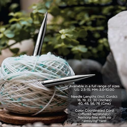 Miniatura 2 de Knitter's Pride Mindful 250154 - Puntas de aguja de tejer circulares intercambiables de encaje de 4 pulgadas (0.394 in), tamaño US 15 (0.394 in),