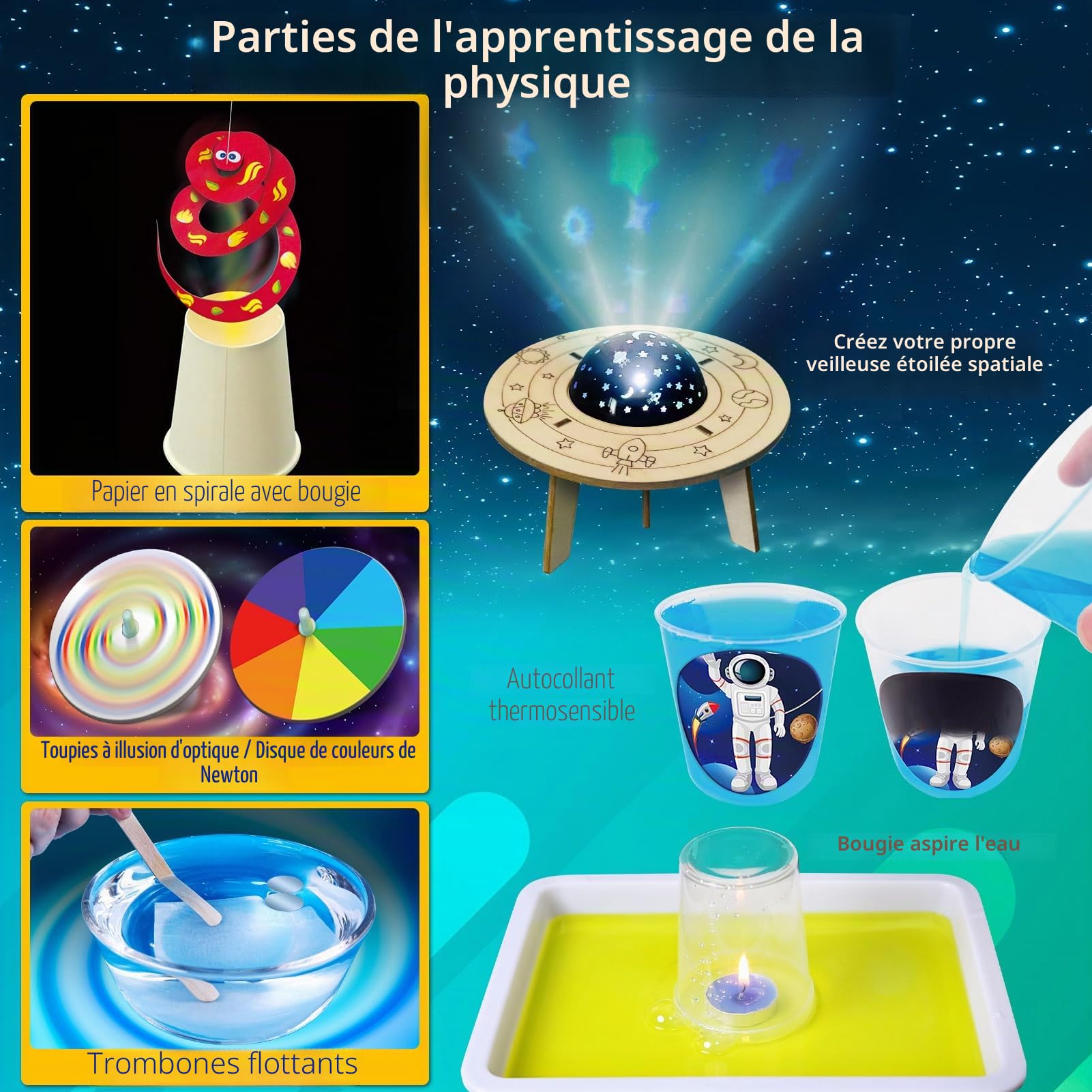 UNGLINGA Kit de 300 expériences chimiques pour enfants, activités menthe, jouets cadeaux