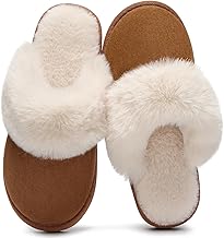 Slippers Womens Ladies Fluffy With Memory Foam Fuzzy Slip-on Anti-Skid Comfy Warm Winter House Shoes Indoor Outdoor