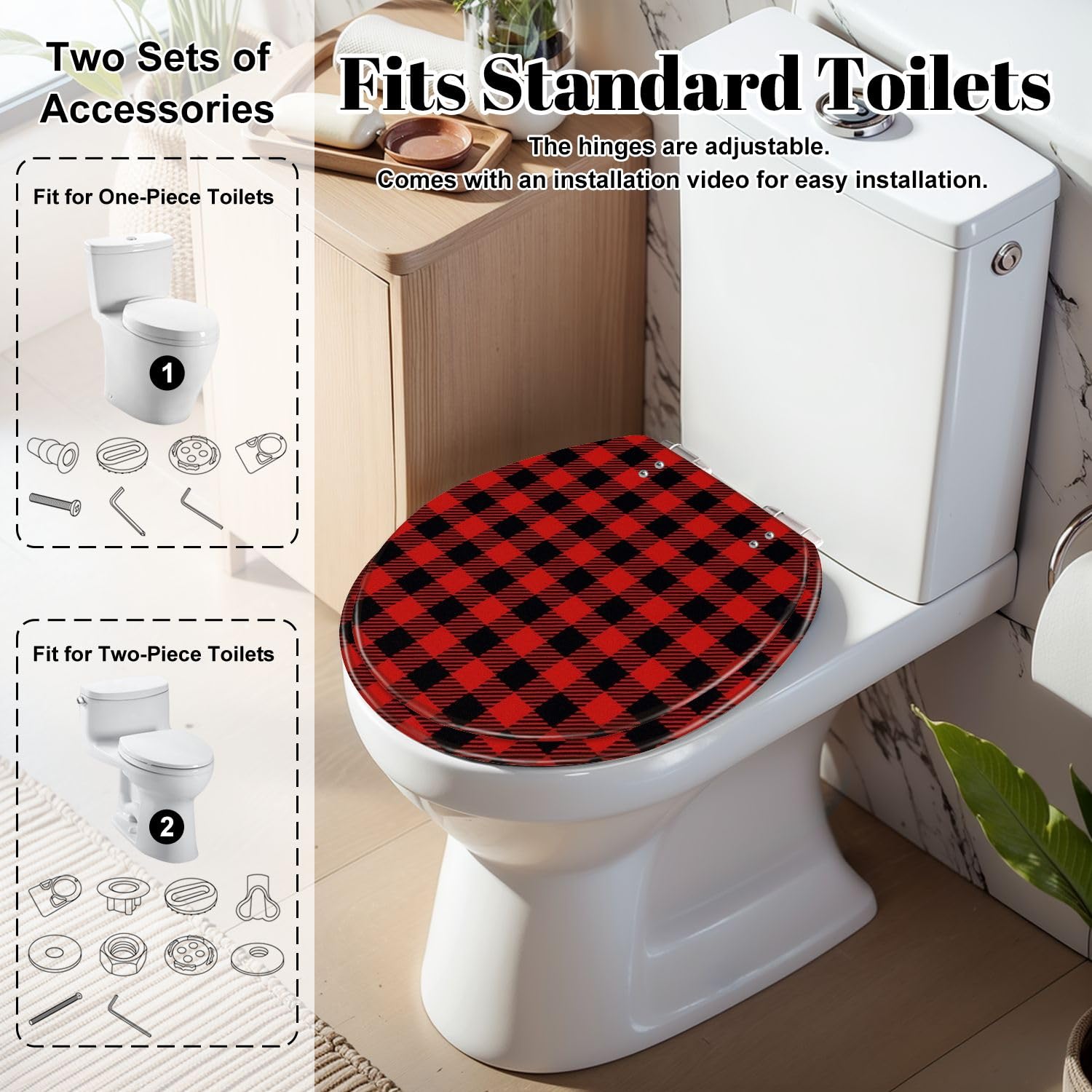 Sedile WC rotondo standard con chiusura ammortizzata per bagno