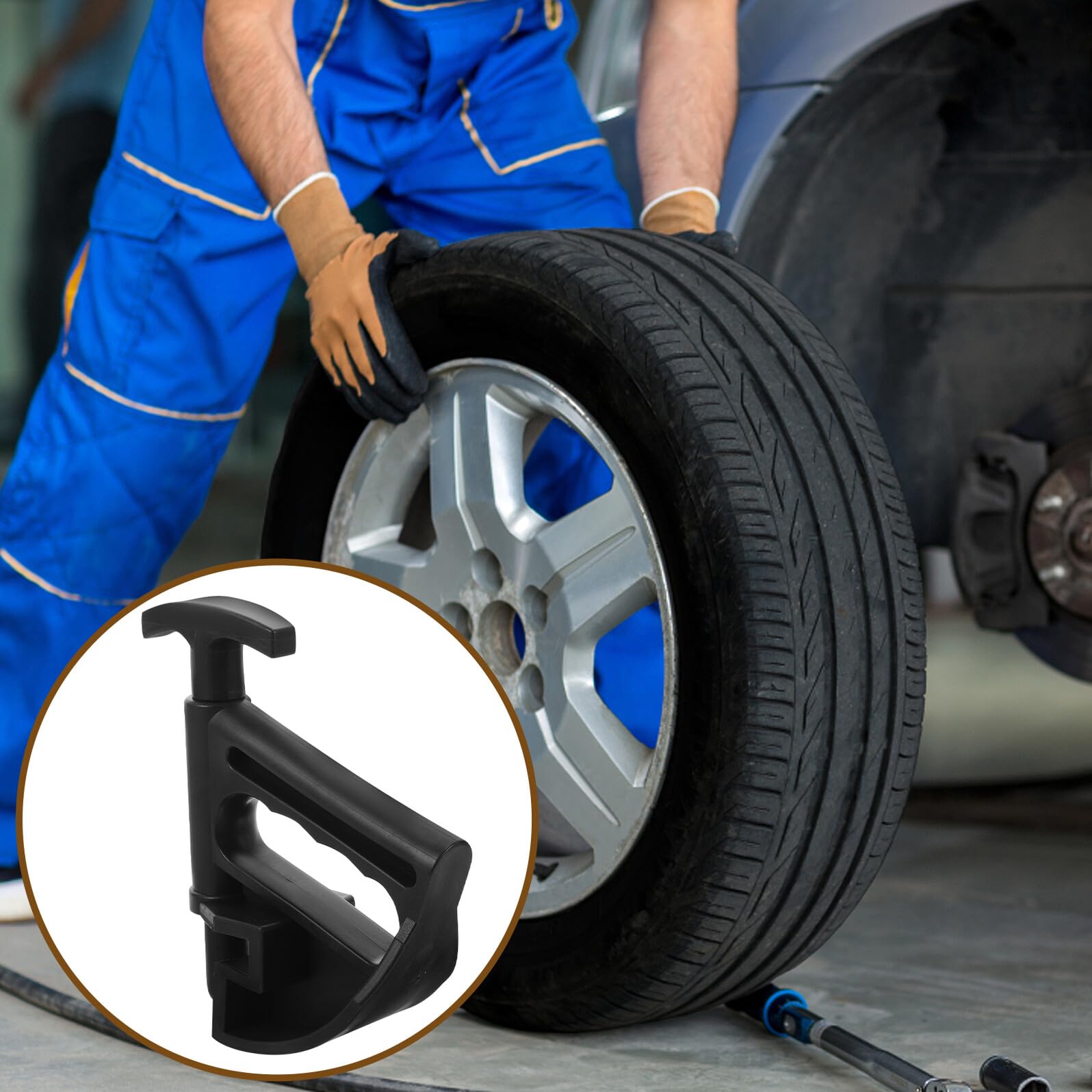 HEMOTON Strumento per Cambio Gomme 2 Pezzi in Plastico Nero Design Portatile e Alta Durata, per Riparazione Pneumatici e Smontaggio Pneumatici Auto