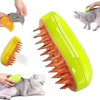 Buharlı Kedi ve Köpek Tarağı – Su Hazneli Spreyli Silikon Uçlu Tüy Toplama ve Temizleme Fırçası – Statik Elektrik Önleyici, Masaj Etkili, Yıkanabilir Evcil Hayvan Bakım Tarağı