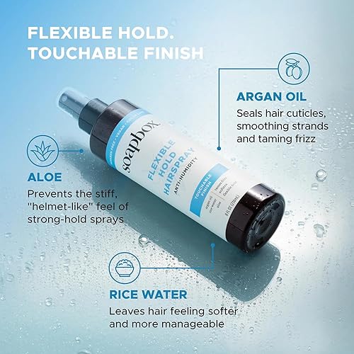 Miniatura 2 de Soapbox Laca para el cabello sin aerosol, laca para el cabello de fijación flexible, spray perfumado antiencrespamiento con B5 y aloe vera, fijación