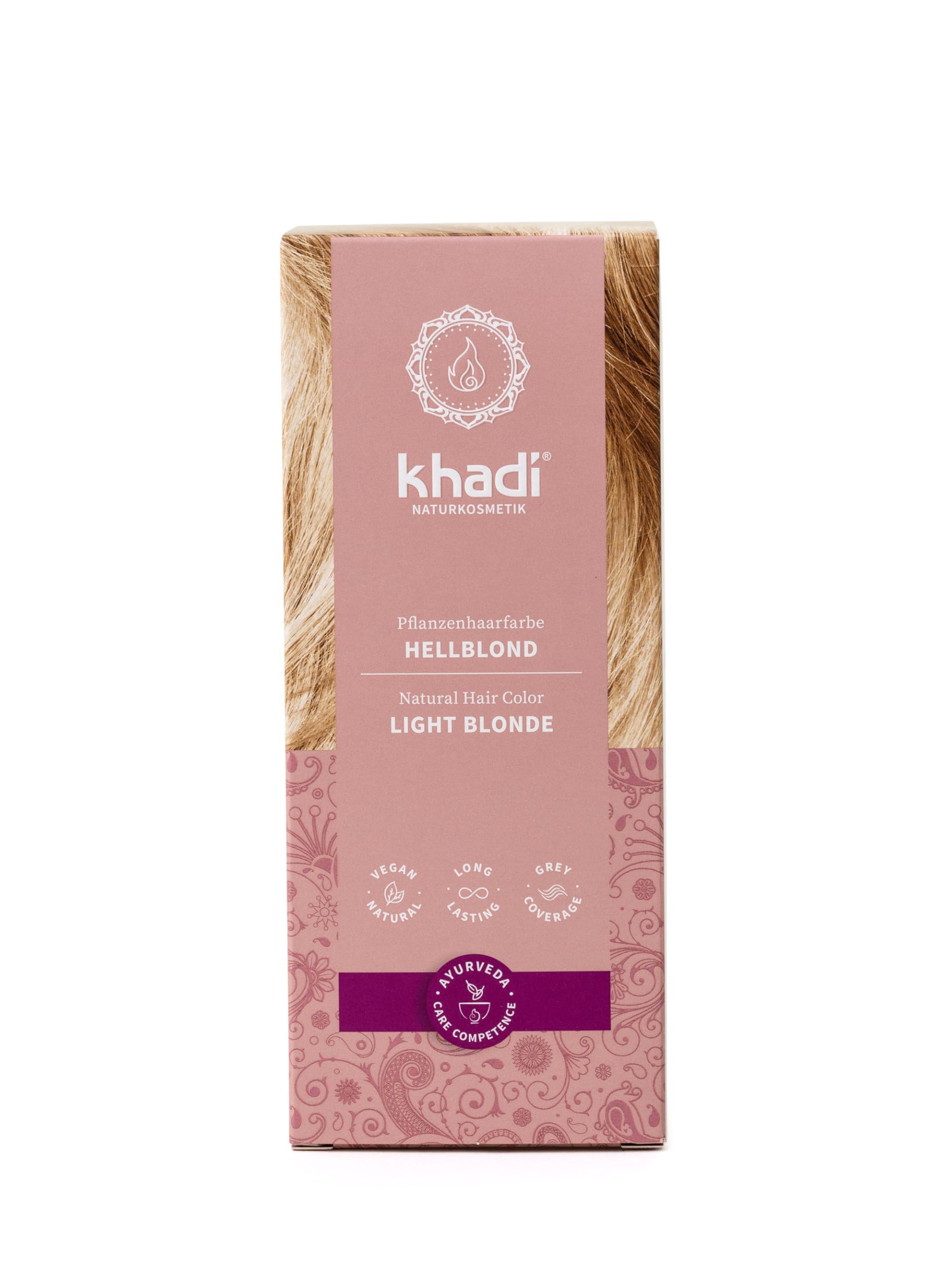 khadi LIGHT BLONDE Natural Hair Color - Hair Color for radiant wheat blonde to warm, golden honey blonde - 100% herbal & natural - 3.5 oz