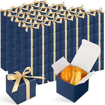 Jutom Navy Blue 100 Pcs Mini Favor Boxes, 2 x 2 x 2 Inch
