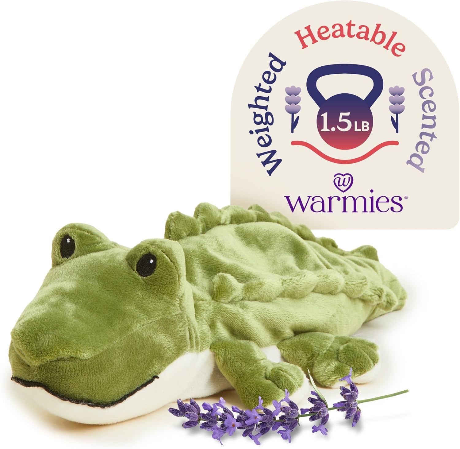 warmies Microwavable & Weighted Stuffed Animals, Alligator - Soothing Microwave Heating Pad - Lavender Scented Plush Comfort - Cooling & Warming Stuffed Animal for Boys, Girls, Babies & Toddlers