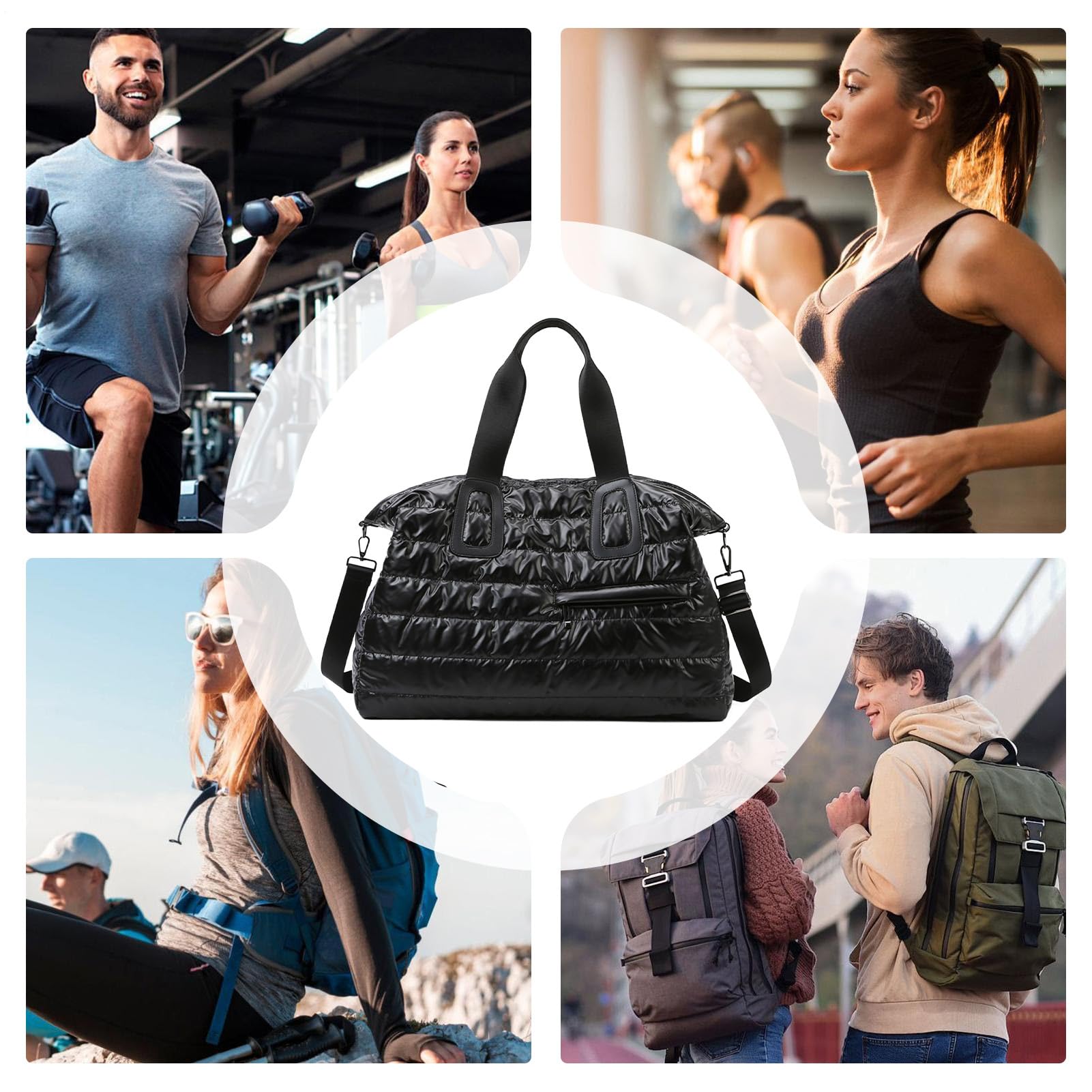 Borsa Palestra Uomo Grande Capacità con Compartimento Umido | Borsa Sportiva con Scomparti Multipli per Outdoor Trekking Campeggio Viaggio Allenamento Fitness Sport Yoga Ufficio