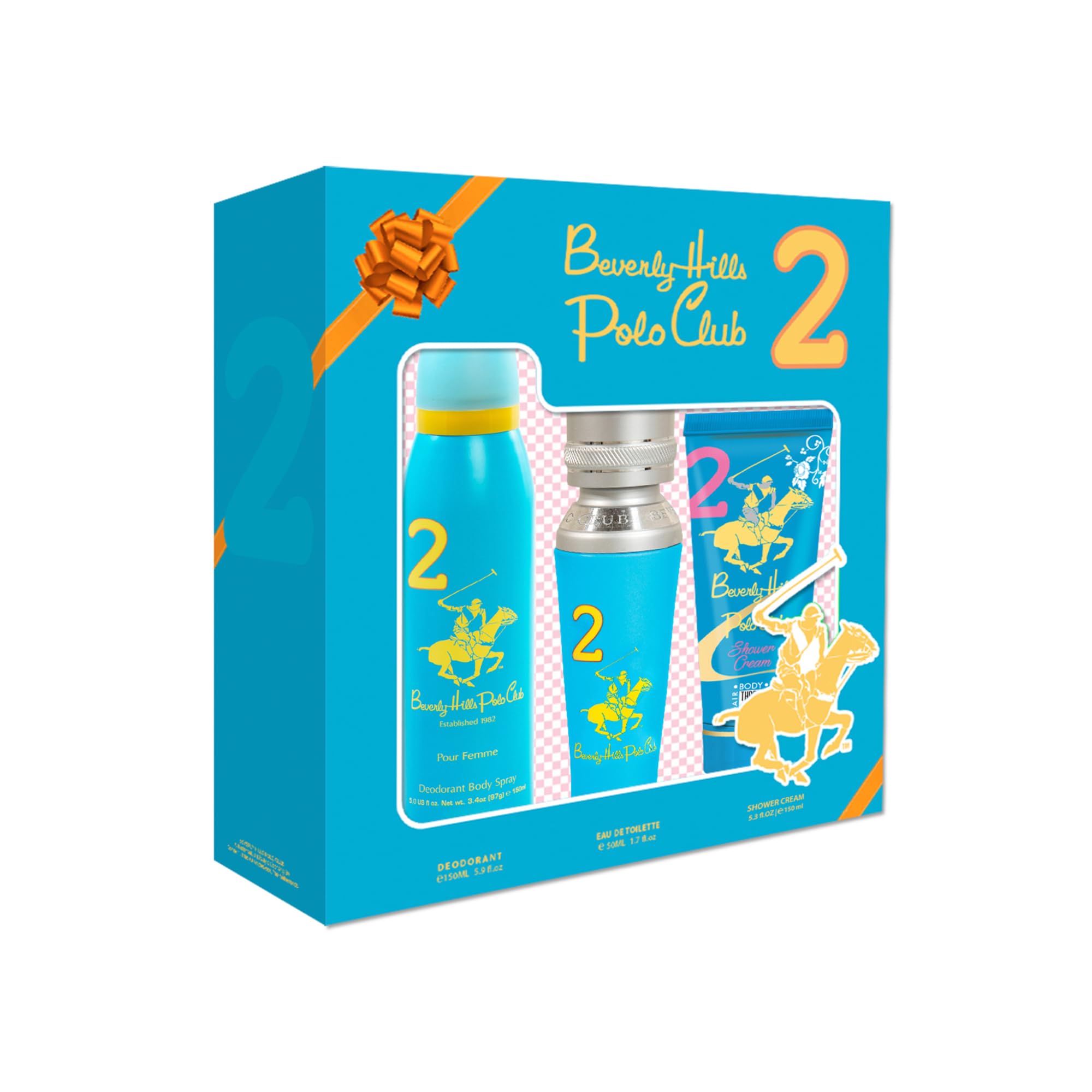 Beverly Hills Polo Club Gift Set No.2 for Women's Eau De Parfum 50ml + Deodorant 150ml + Shower Cream 150ml-picture-22