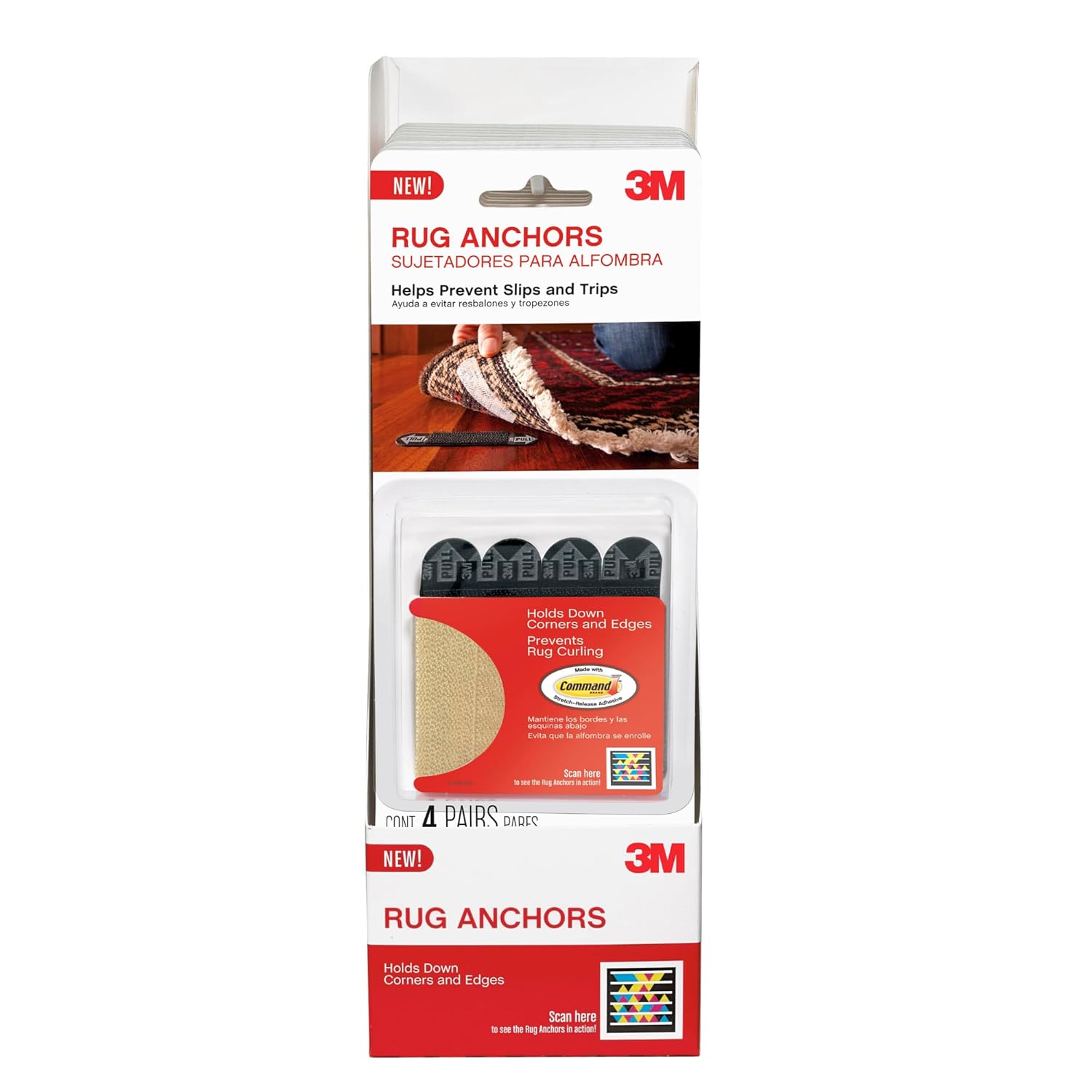 Amazon.com: 3M SRA-4 Tekk Protection Rug Anchor, 4-Pair : Home & Kitchen