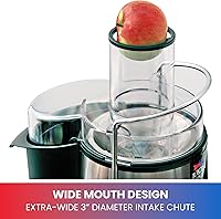 Vista 4 de Total Chef - Extractor de jugo centrífugo de boca ancha de 2 velocidades, prensa de frutas Juguera para verduras, pasto de trigo, bebida fresca
