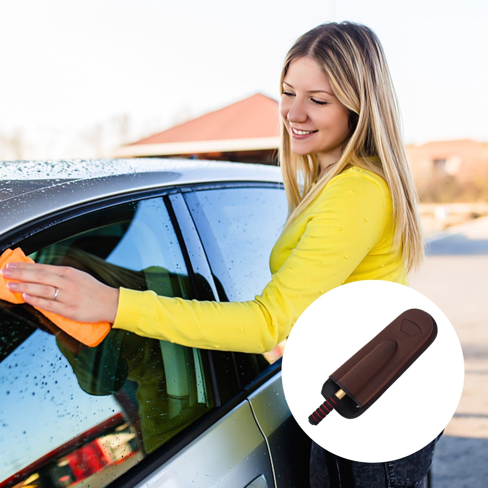 Auto Autostaubentfernungsbürste mit Einziehbarem Langem Griff aus Silikon und Aluminiumlegierung Flexible Autoreinigungsbürste für Outdoor und Motorradpflege
