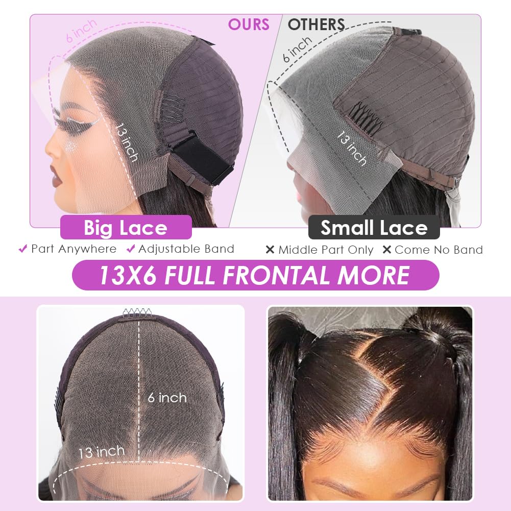 Hermosa 13x6 HD Lace Front Wigs Human Hair 180 Density Brazilian Straight Wigs Human Hair For Women Pre Plucked Pre Bleached Natural Hairline 16 inch - Image 6