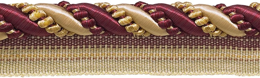 DÉCOPRO 7/16" (1cm) Large Shiny Decorative Twisted Rope Cord with Lip | Cord Trim # 0716I2, Nautical Gold #1152 (Light Gold, Yellow Gold, Navy Blue) 9 Yards (27 ft/8m)