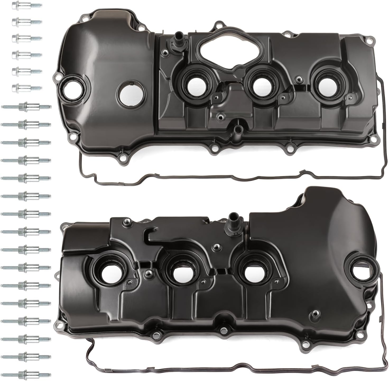 MITZONE Aluminum Valve Cover Set Left and Right Compatible with 2014-2019 Ford Explorer Flex Taurus Lincoln MKS MKT 3.5L Turbo Replace FG1Z-6582-E FG1Z-6582-C
