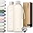 KIVY Large Water Bottle 50oz [Lightweight & Shatterproof] Fits Backpack & Cupholder for Travel, Sports, School - Cream white water bottle no straw - 50 ounces water bottles - Dishwasher Safe