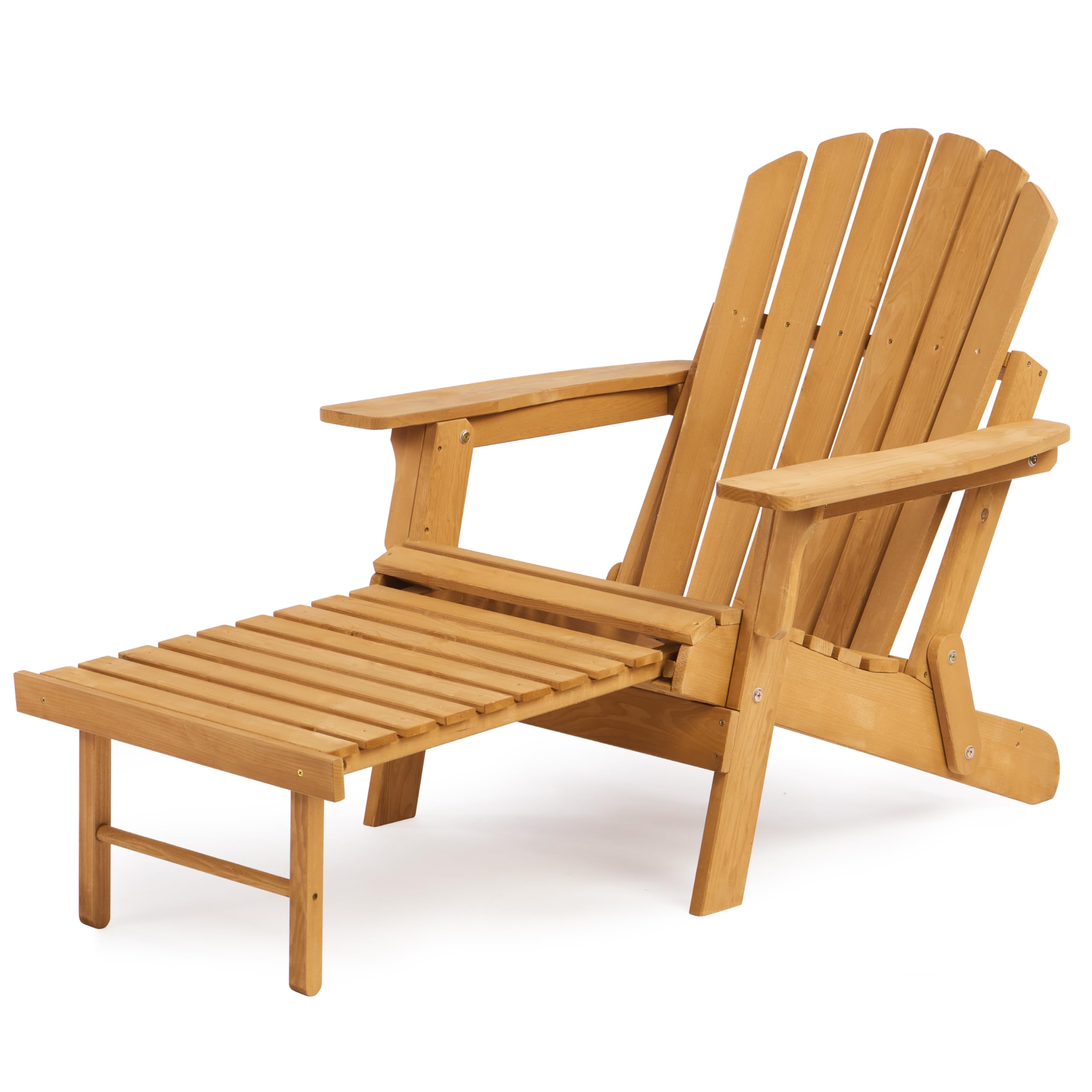SoliWood Oversized Outdoor Wooden Folding Adirondack Chair