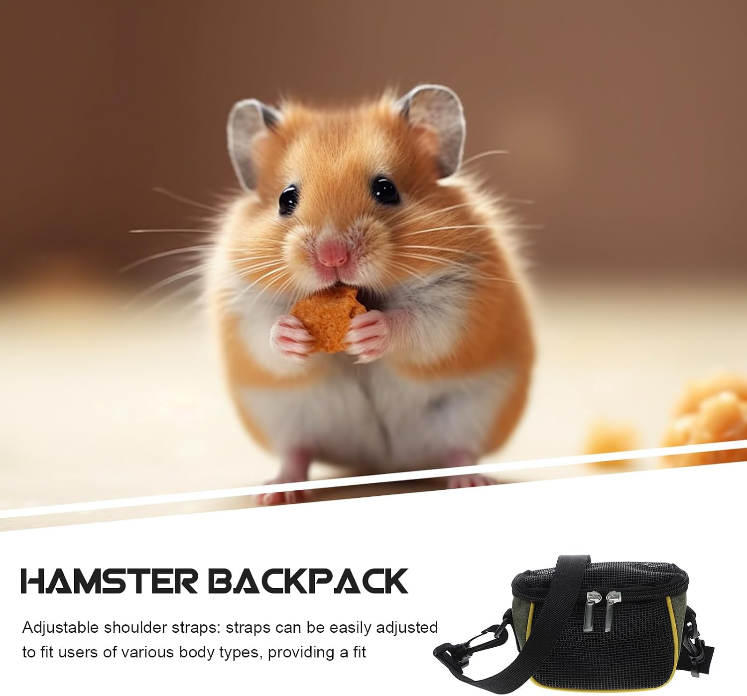 VILLCASE Small Animal Carrier Backpack for Hamster Guinea Pig Bunny Breathable Mesh Adjustable Strap, Lightweight Travel Bag for Reptiles, Sugar Gliders, and Small Pets
