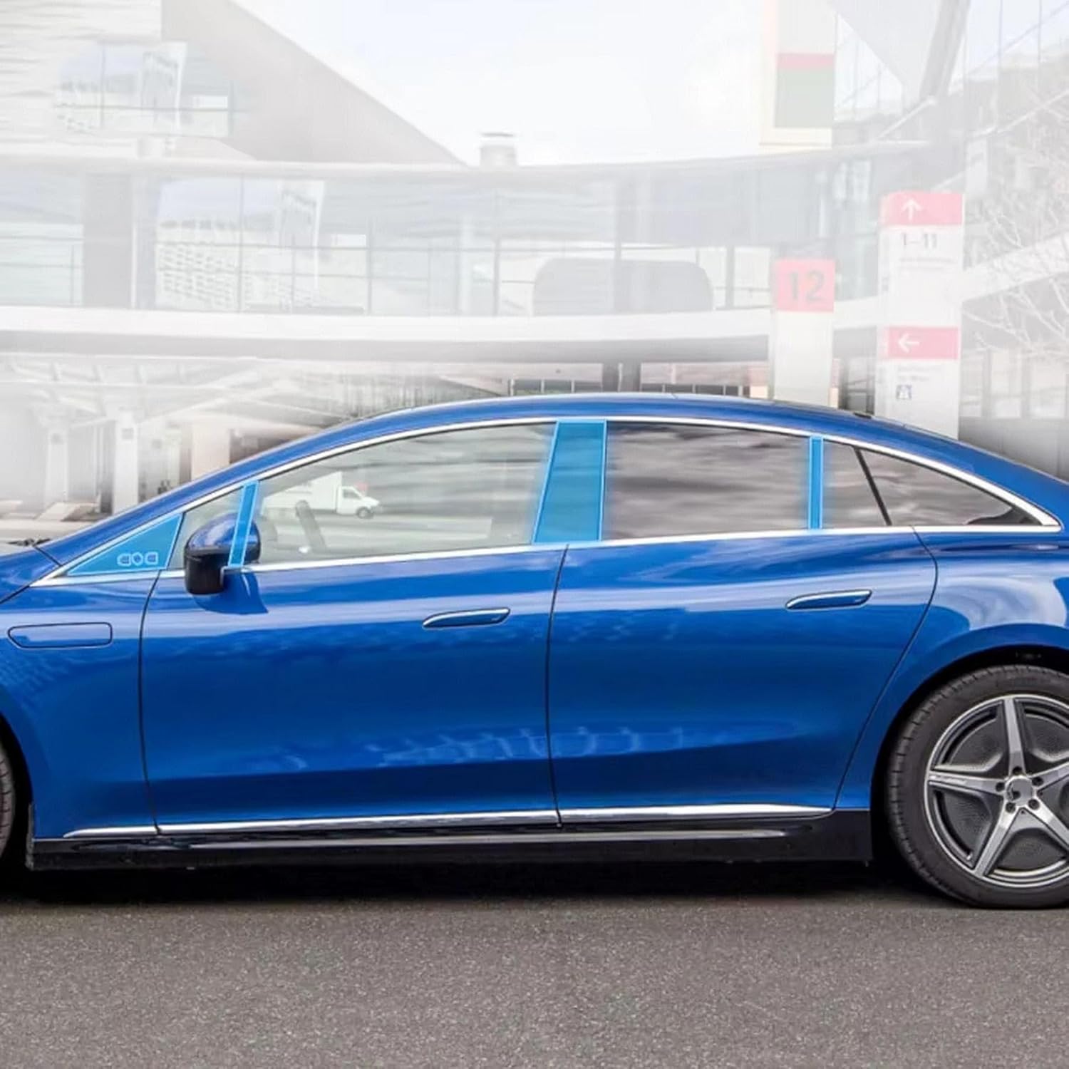 FCYADDQCar Exterior Car Window Pillar Anti-Scratch TPU Protective Film Anti-Scratch Repair Film,for Mercedes Benz EQE 350 500 2022-2023