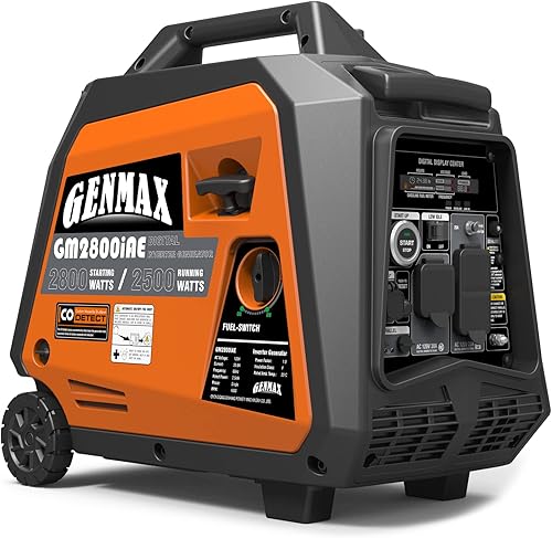 GENMAX Equipo de energía para exteriores GM2800iAE Generador inversor portátil súper silencioso compatible con la EPA (GM2800iAE)