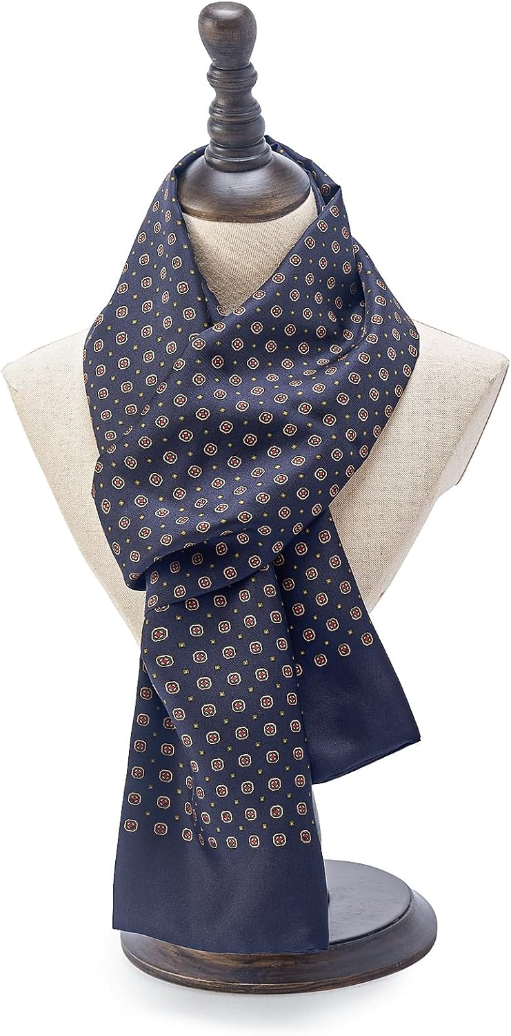 Fashion Men's Silk Scarf, Luxurious Long Scarves for Men 11 '' X 67'', Mulberry Silk Scarf For Men Elegant Gifts