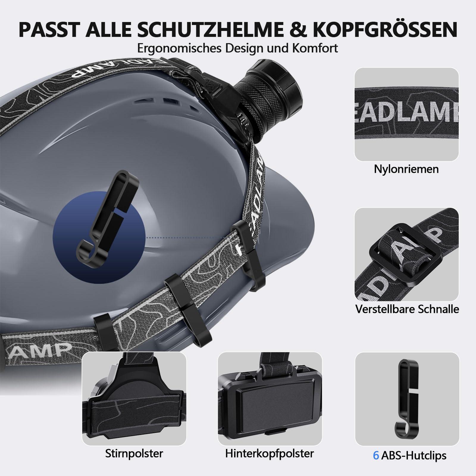 ET Stirnlampe Led Wiederaufladbar mit Weißem/Rotlicht/UV Licht/Schwarzlicht, Extrem Hell Kopflampe mit Batteriebetrieb, 16 Modi, Stirnlampe Wasserdicht für Schutzhelme, Jagd, Erkennung von Tierurin
