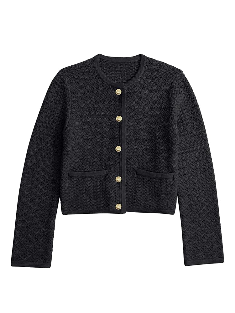 トップス OUAT 011- BLACK OFFICE CREWNECK CARDIGAN OUAT 011- BLACK OFFICE CREWNECK CARDIGAN