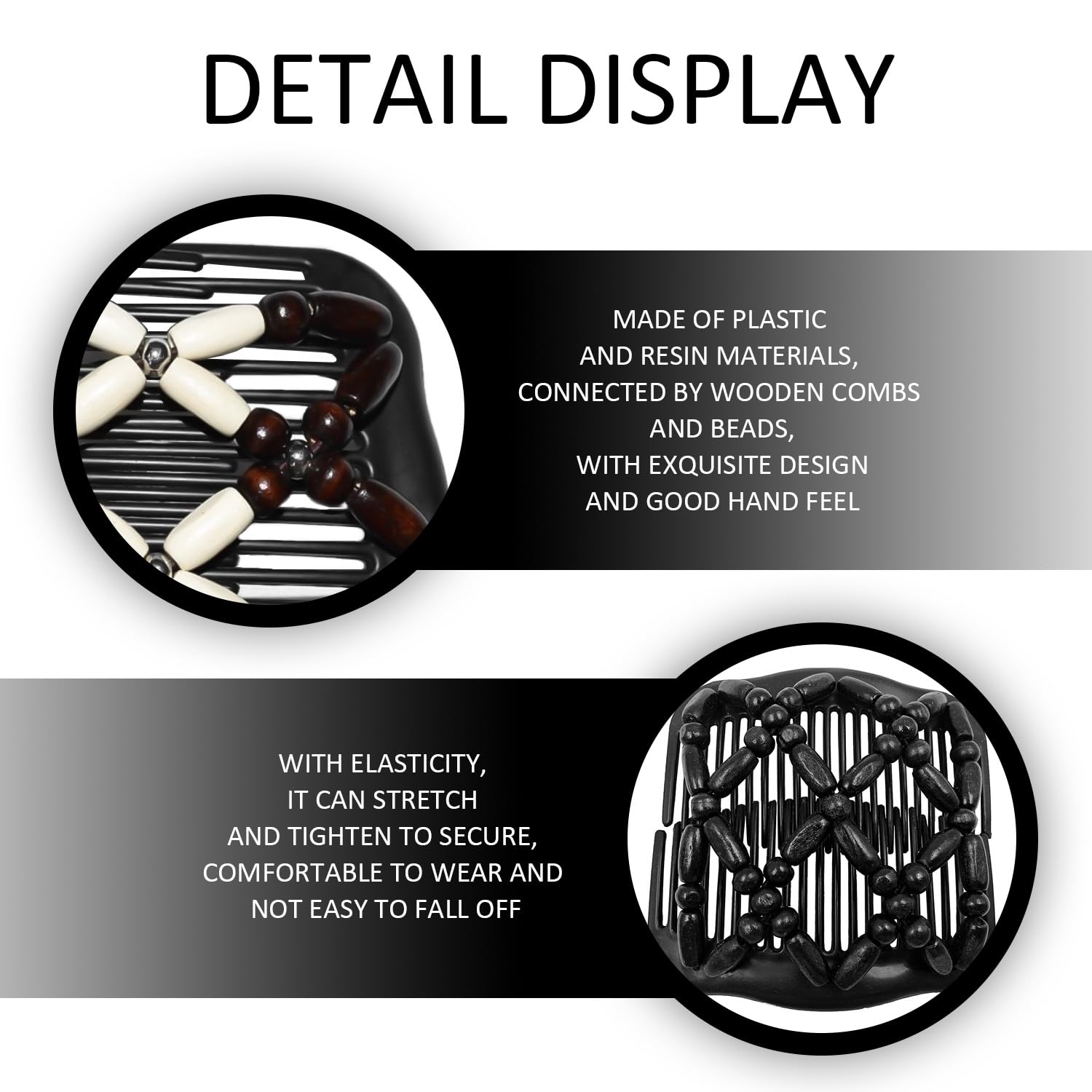 3 Pieces Of Hair Comb Inserts, Women'S Headwear, Elastic Double-Row Comb, Fashionable Magic Hair Comb, Hair Accessories - Image 3