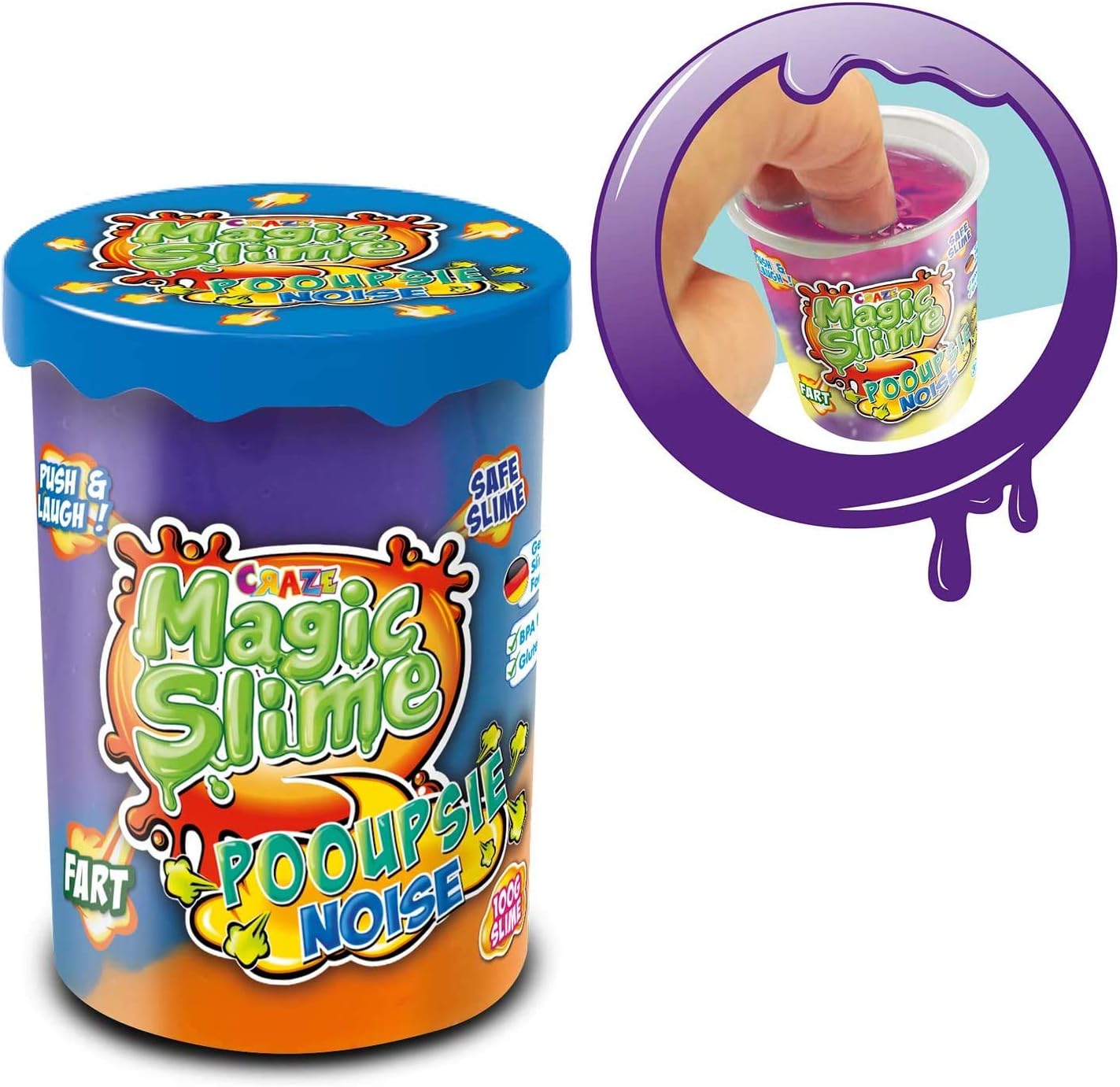 Craze Magic Slime POOUPSIE Noise | 3-piece Slime Set – Children’s Slime, Thick ‘Fart’ Slime kit (3 x 100g), Novelty Item, Leaves no Residue