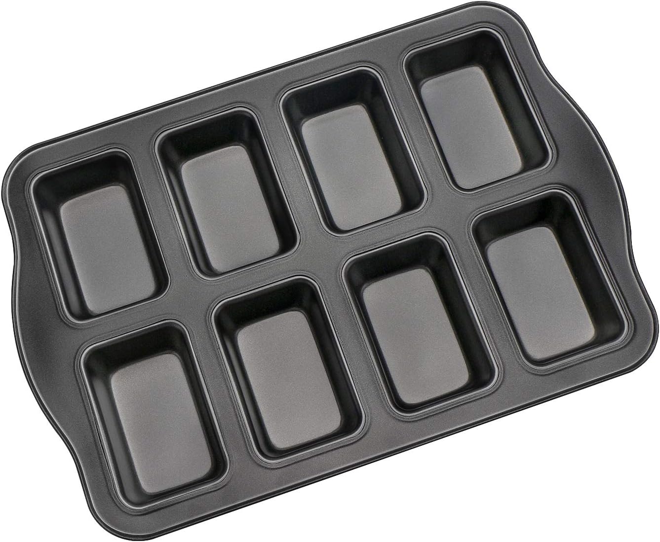 Beasea Mini Loaf Pan 8 Cavity, Nonstick Bakeware Square Bread Pan, Carbon Steel Mini Loaf Bread Pan Cake Pans for Baking Oven - Thumbnail 2