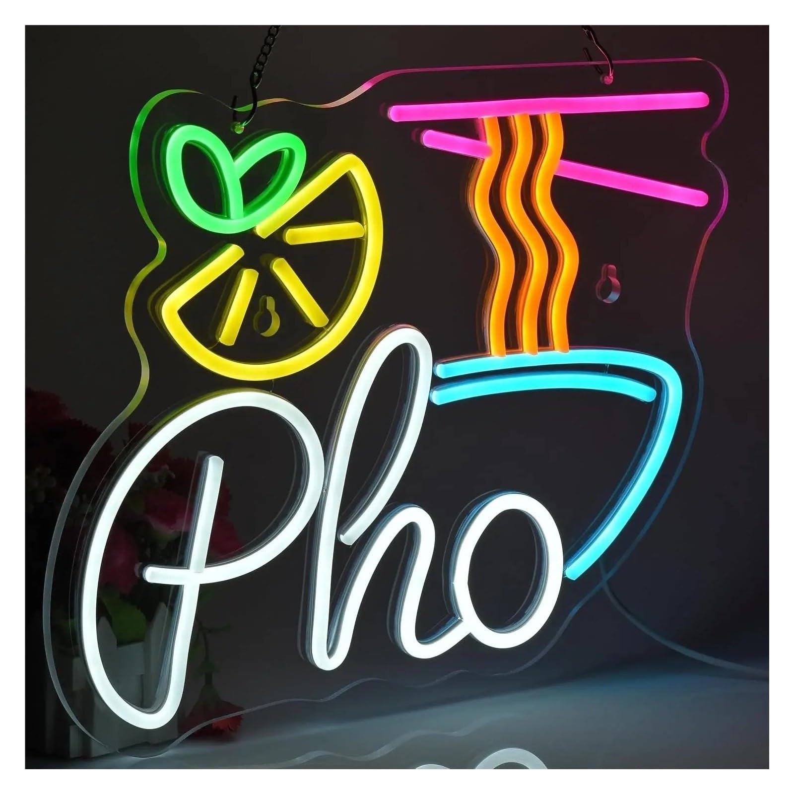 Decoración Lámparas Letrero De Neón LED Fideos Pho