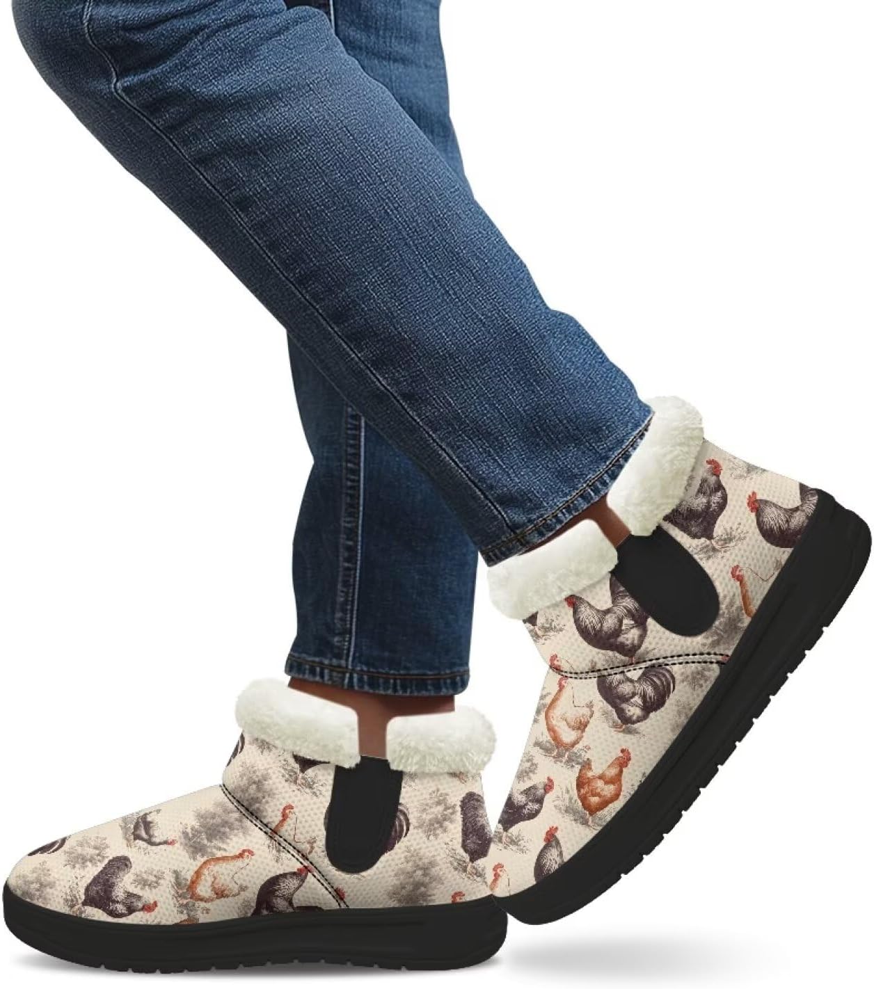 KEIAHUANWomen's Snow Boots Winter Warm Anti-Slip Faux Fur Lined Booties Comfortable Outdoor Boot
