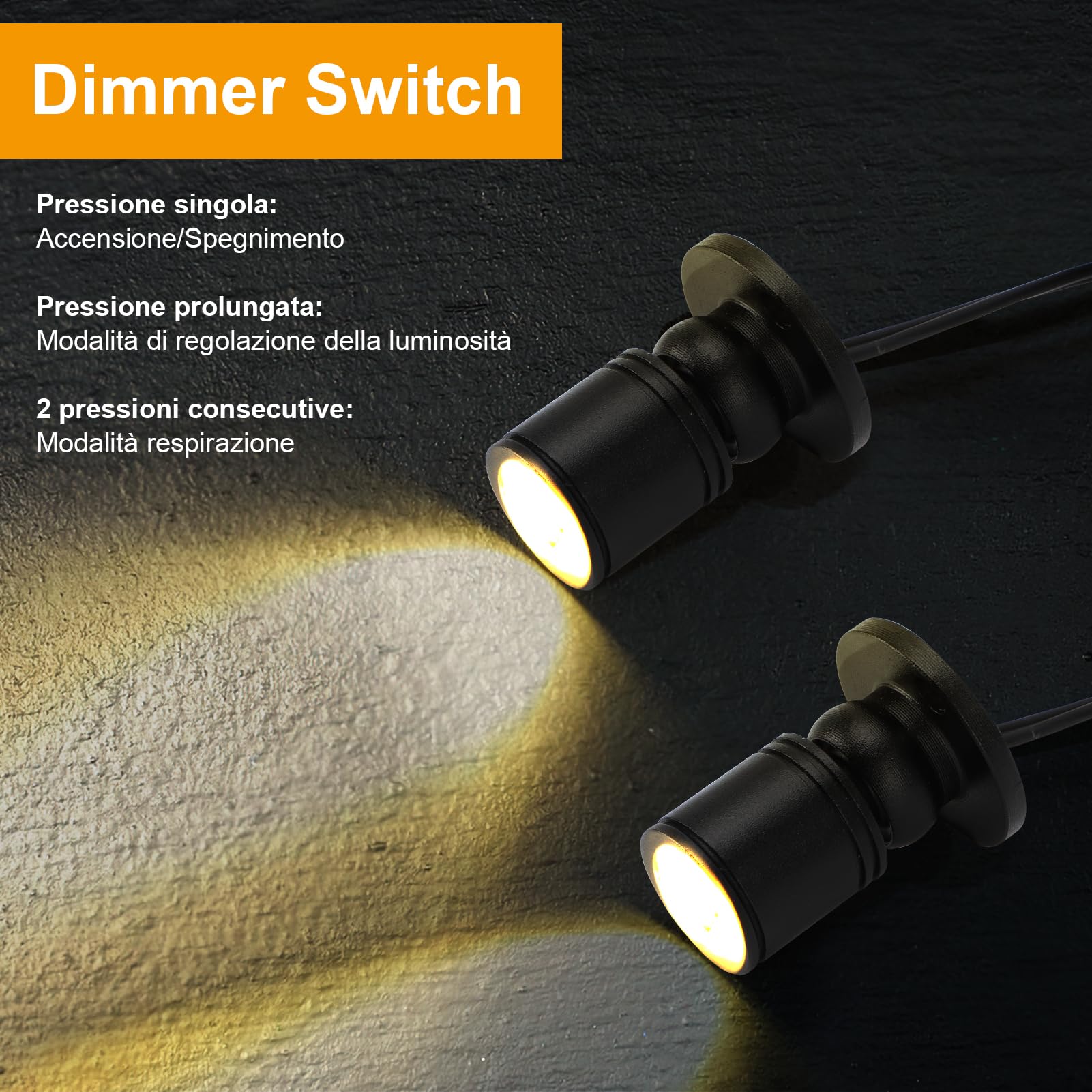 4PCS Mini Faretto LED, Faretti da Incasso a LED, Mini Faretti da soffitto Spotlight, 5V 1W Plafoniera Faretti con Trasformatore per Vetrina di Gioielli Portico Entrata, Luce Calda