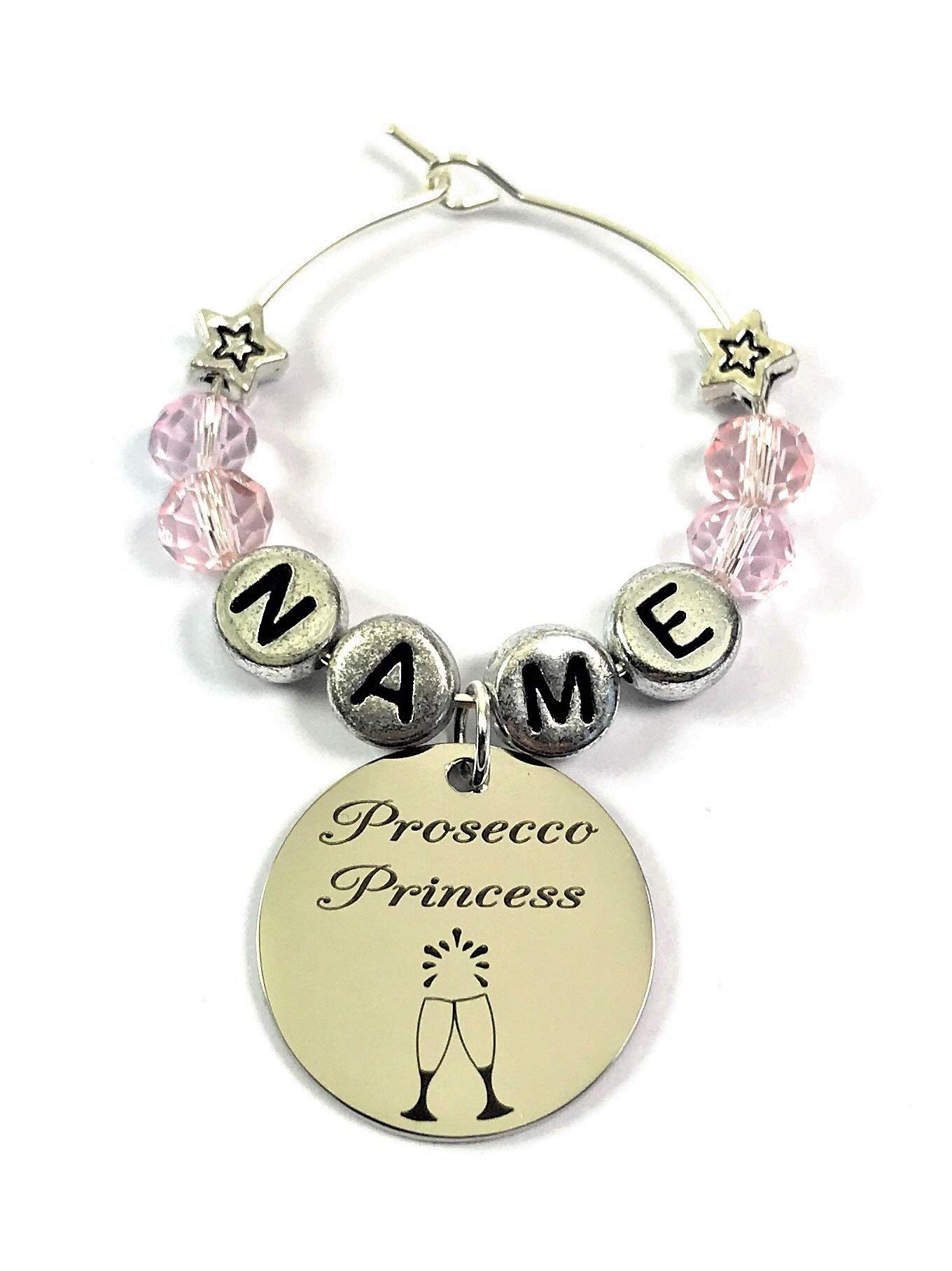 Libby's Market Place Multicolour Personalised Prosecco Princess Flute Charm On A Gift Card