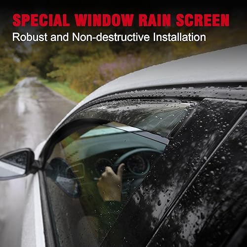 Miniatura 5 de Partol Protector de lluvia para ventana lateral en canal, deflectores de ventana lateral para Jeep Wrangler JK de 2 puertas 2007-2017 (paquete de 2,