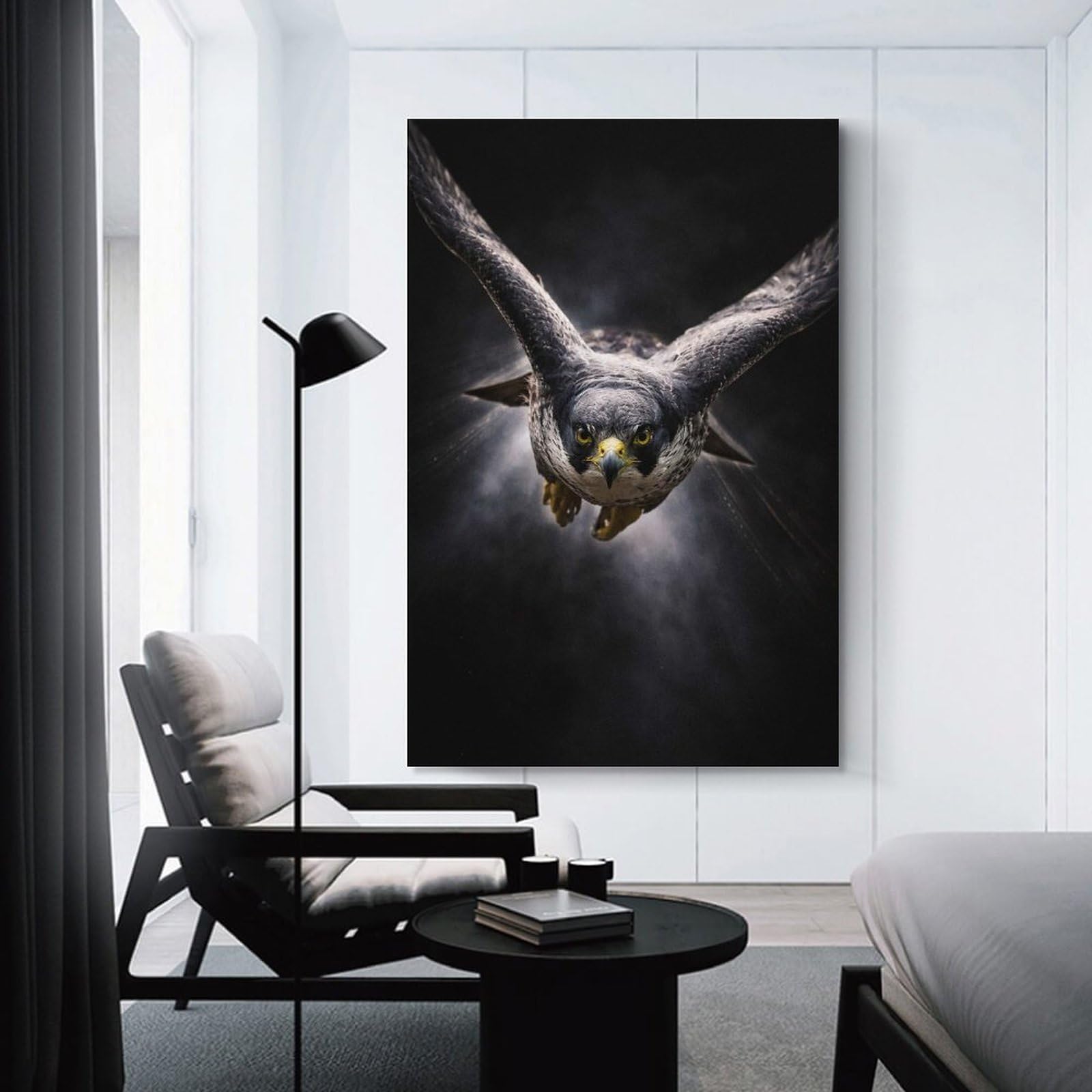 Junmoney Peregrine Falcon in Flight Decorative Wall Artwork 20x30inch(50x75cm), for Living Room, Bedroom, Office Or Hallway, Decorative Artwork with Broad Appeal
