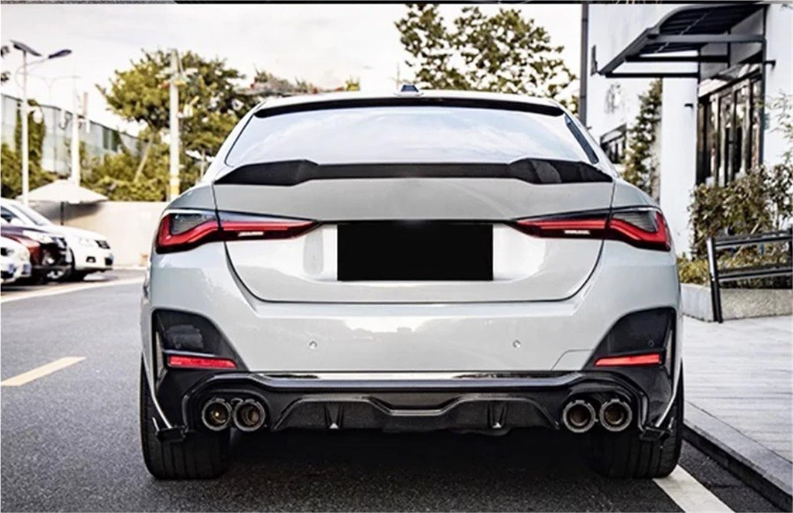 Dla B&MW Seria 4 G26 4 Door 2021-2025 Skrzydło Na Klapie Spoiler Bagażnika Lotka Tylny Akcesoria Dekoracyjne Do Karoserii Spojler Tylny Trunk Wing(Wet Carbon Fiber)